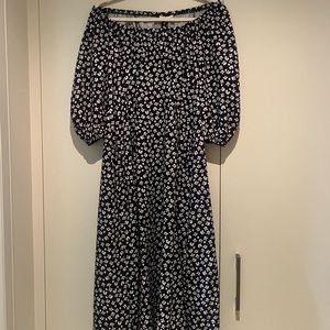 Scanlan Theodore Navy Blue Flower Patterned Dress